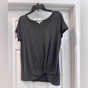 Nine Britton Charcoal Twist Front Tee